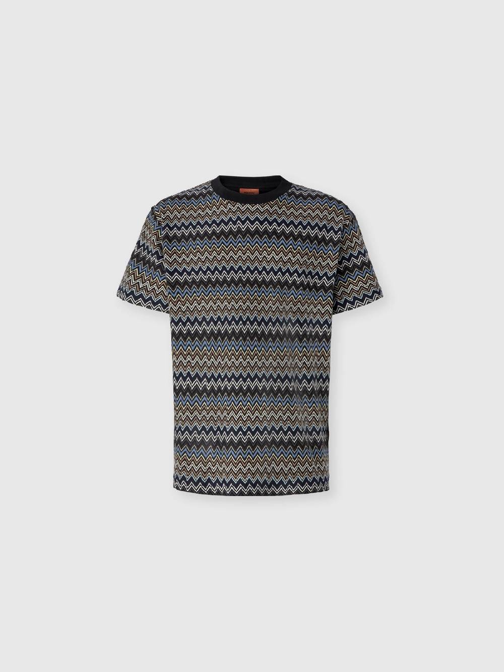 M Missoni T-shirt con motivo zig zag e logo posteriore Vendita Economica