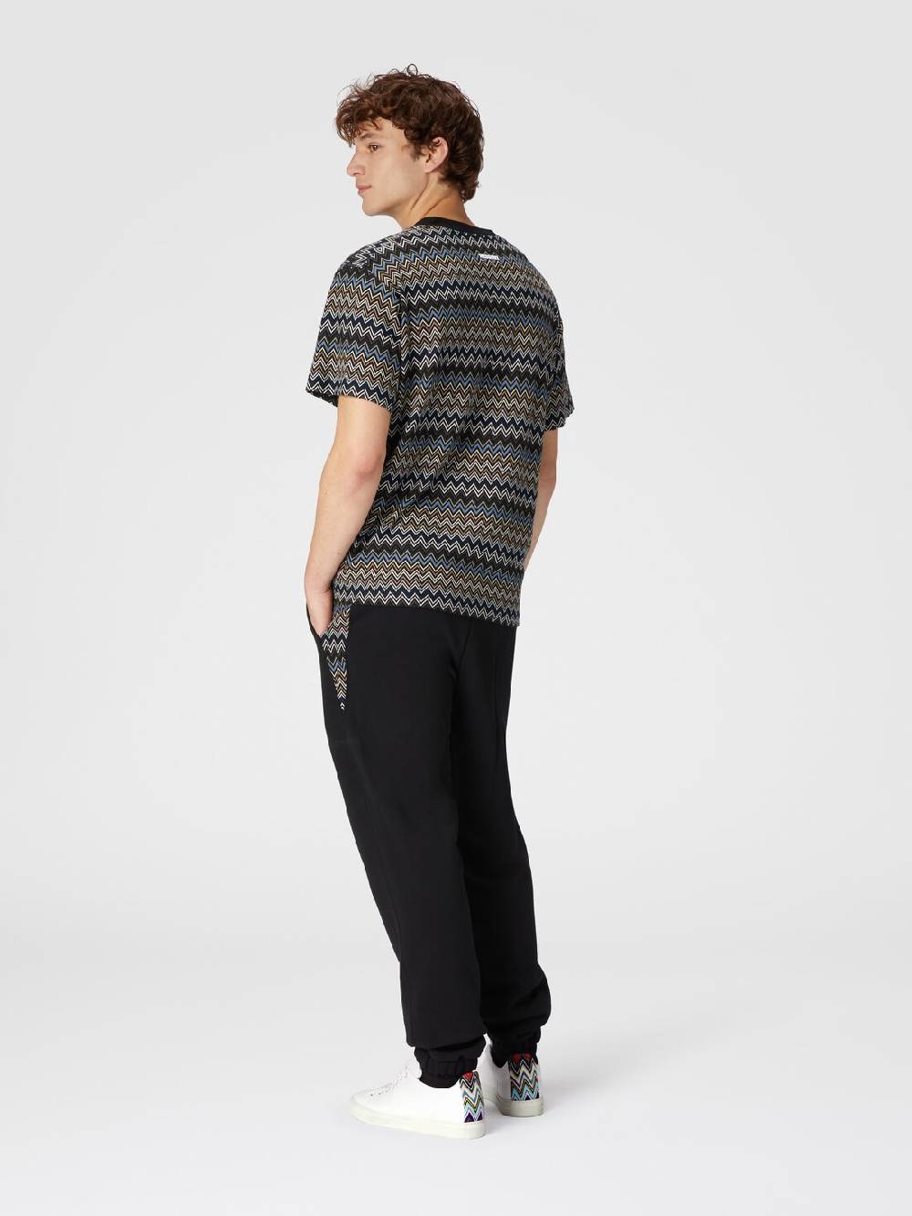 M Missoni T-shirt con motivo zig zag e logo posteriore Vendita Economica