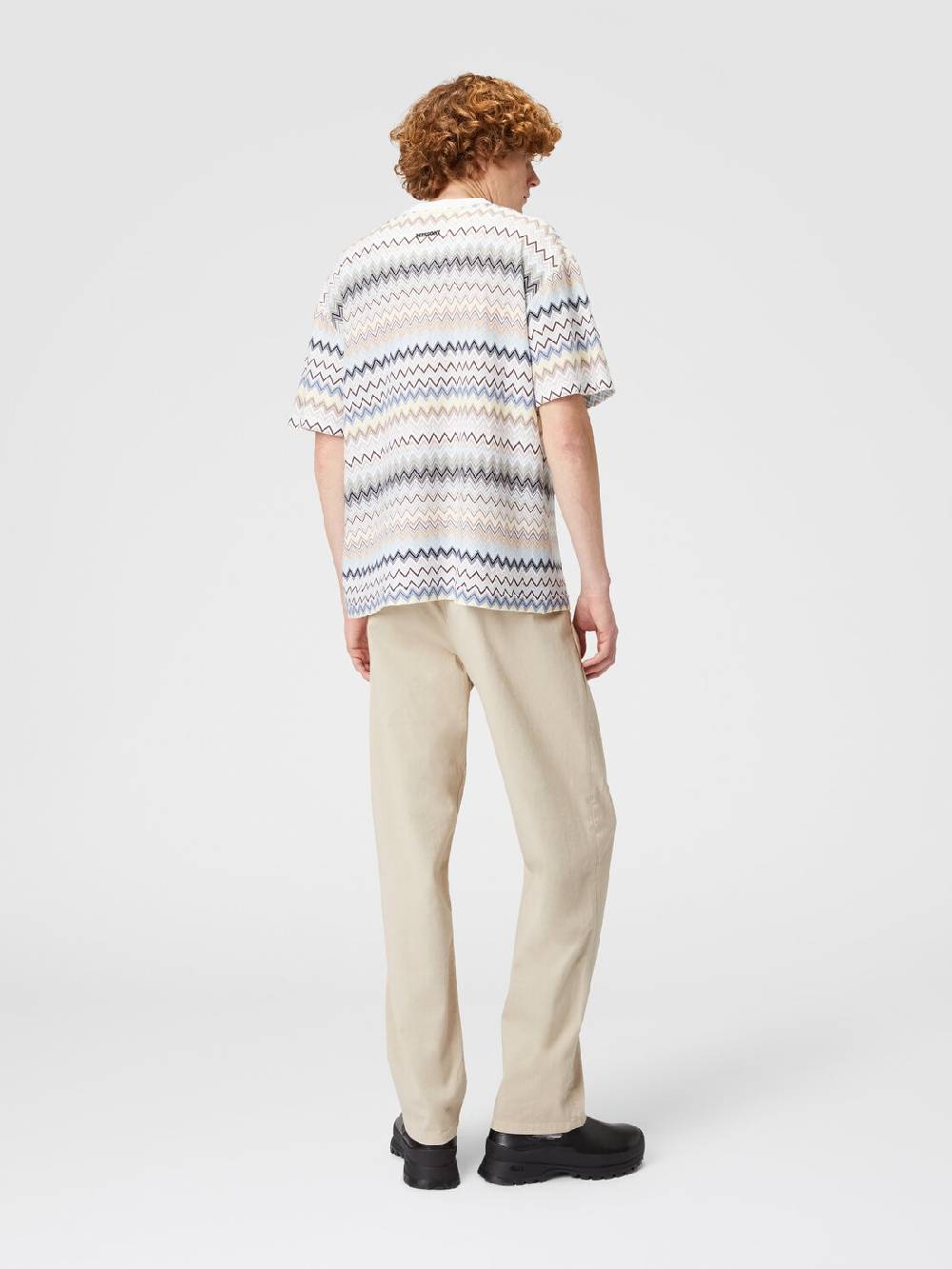 M Missoni T-shirt con motivo zig zag e logo posteriore Saldi