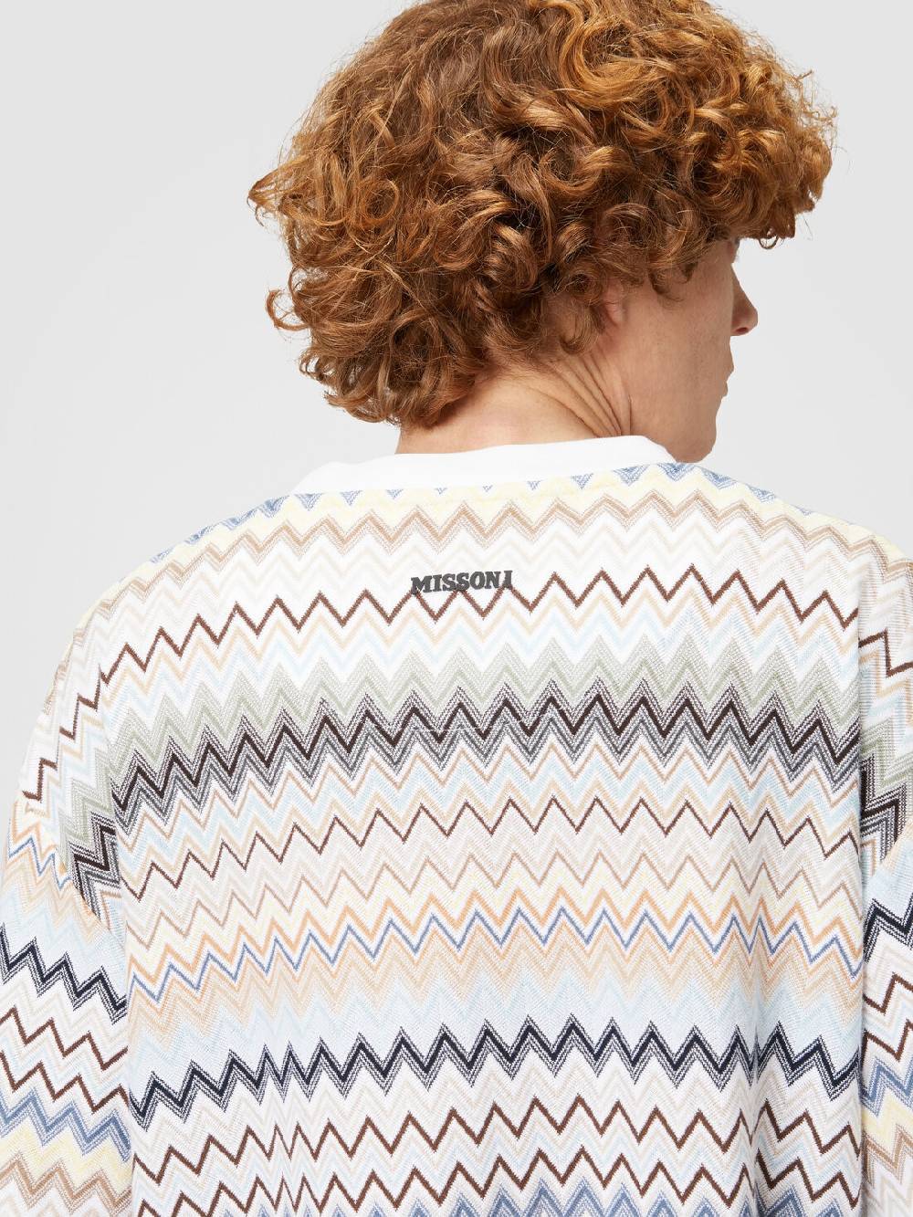 M Missoni T-shirt con motivo zig zag e logo posteriore Saldi