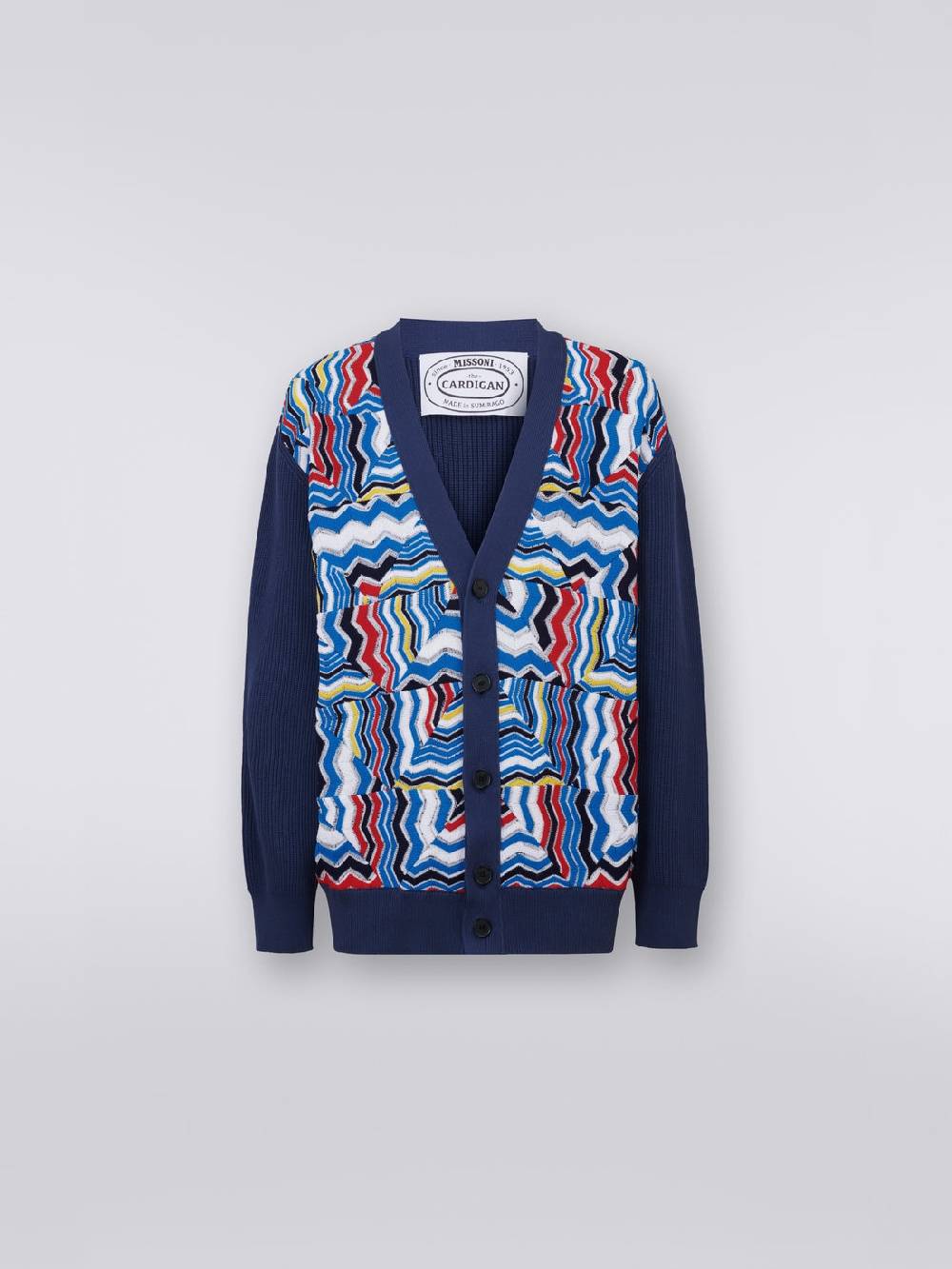 M Missoni Cardigan oversize in misto viscosa con inserti patchwork