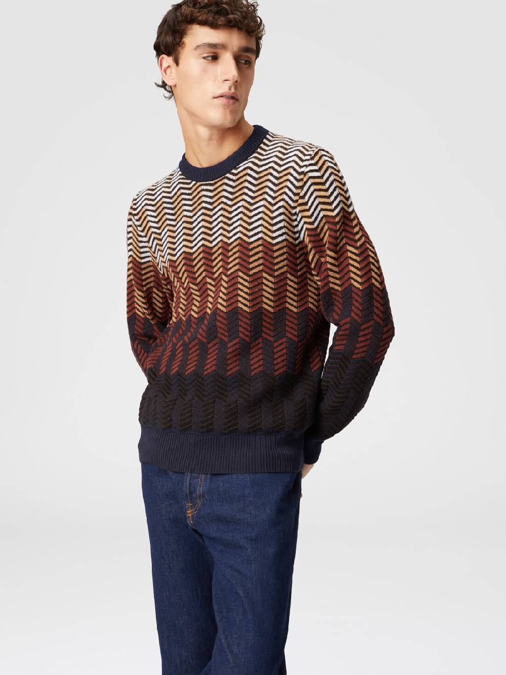 M Missoni Pullover girocollo in lana vergine zig zag Negozio