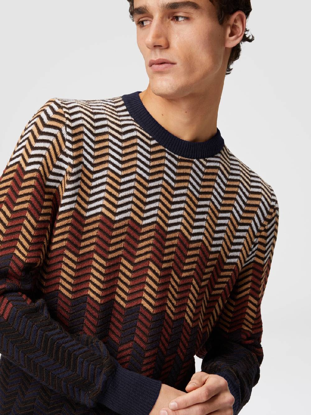 M Missoni Pullover girocollo in lana vergine zig zag Negozio