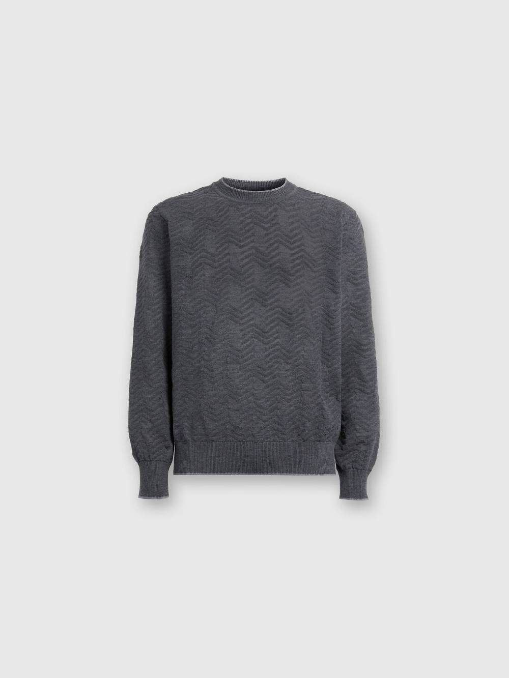 M Missoni Pullover girocollo in lana con chevron tono su tono In Saldo