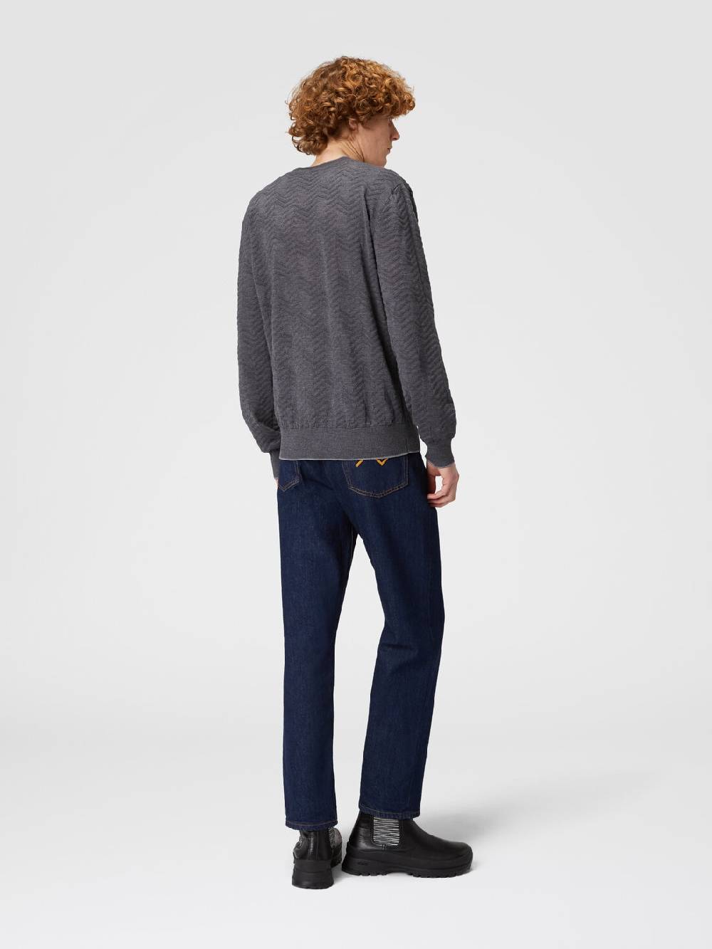 M Missoni Pullover girocollo in lana con chevron tono su tono In Saldo