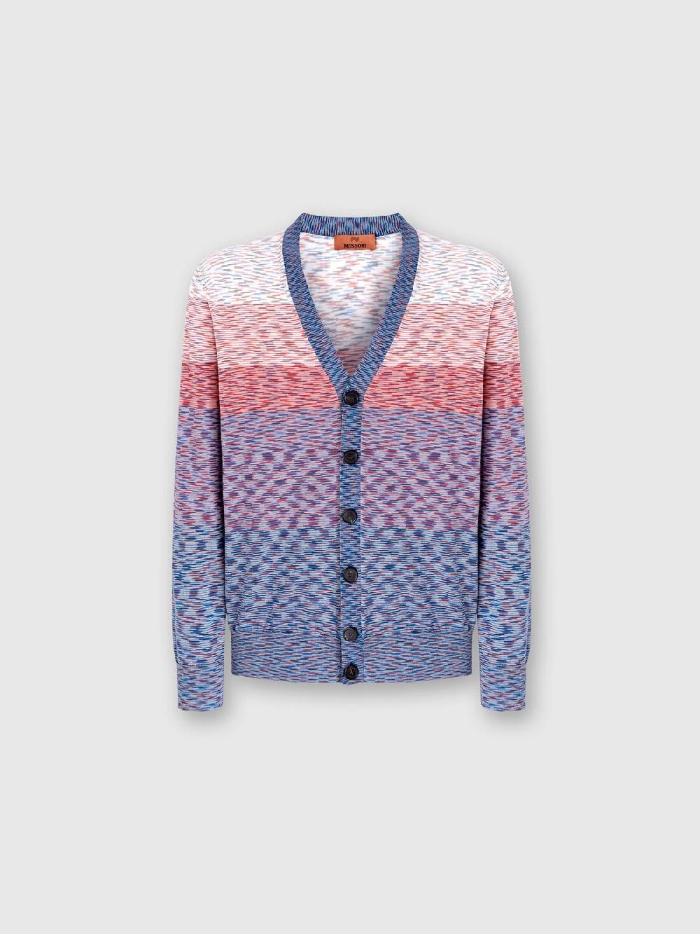 M Missoni Cardigan in maglia di cotone fiammato dégradé Nuova