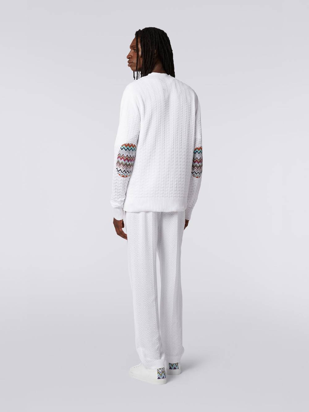 M Missoni Cardigan in cotone con toppe multicolore Moda