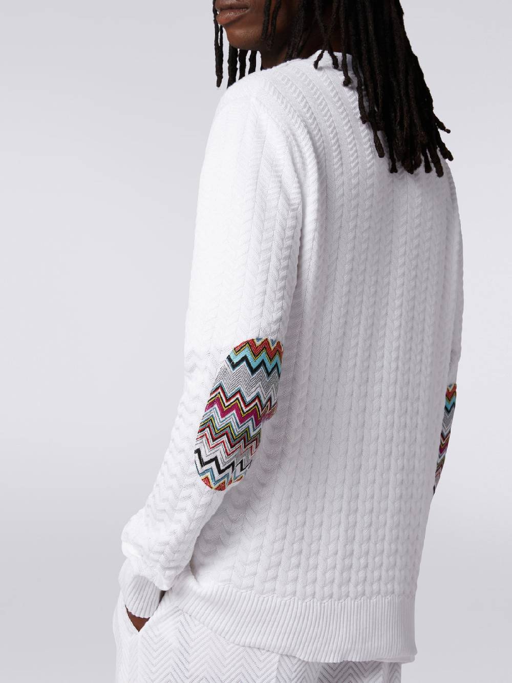 M Missoni Cardigan in cotone con toppe multicolore Moda
