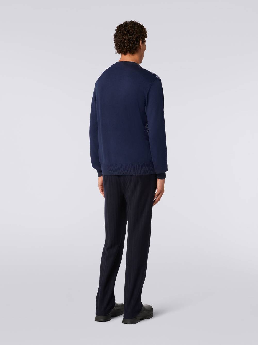 M Missoni Pullover girocollo in cotone, seta e viscosa chevron Italy