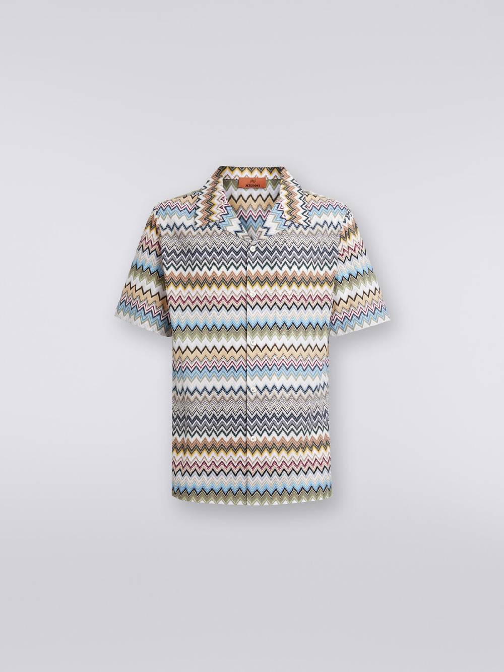 M Missoni Camicia a maniche corte modello bowling in cotone zig zag Italia