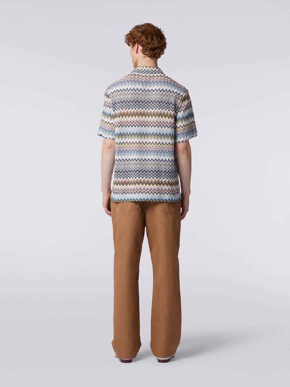 M Missoni Camicia a maniche corte modello bowling in cotone zig zag Italia
