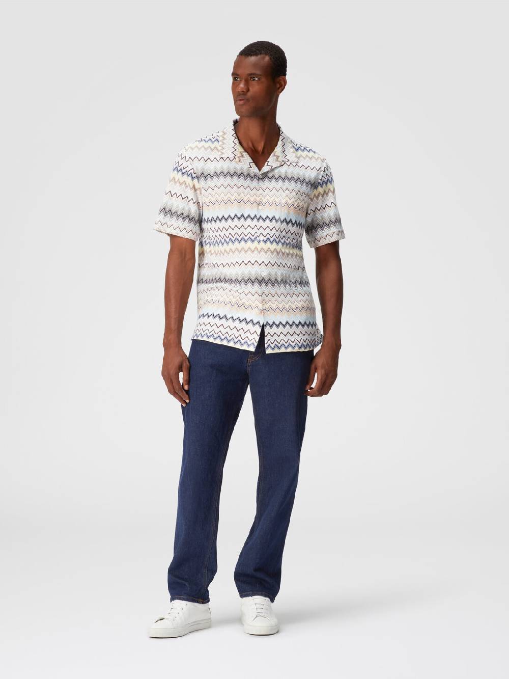 M Missoni Camicia taglio bowling in cotone zig zag
