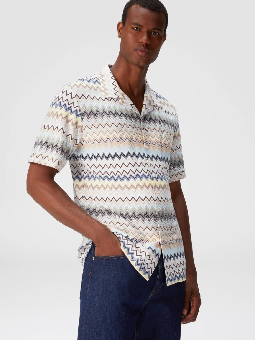 M Missoni Camicia taglio bowling in cotone zig zag 2025
