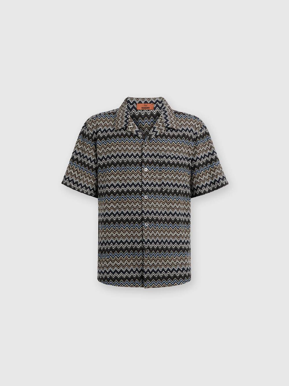 M Missoni Camicia taglio bowling in cotone zig zag In Linea
