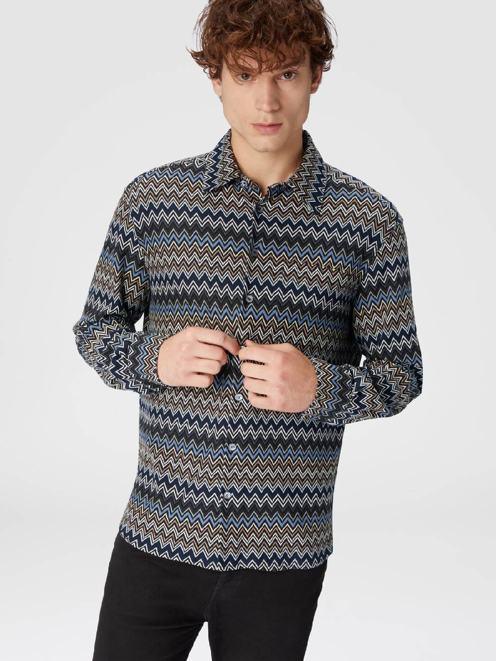 M Missoni Camicia in cotone zig zag Nuovo