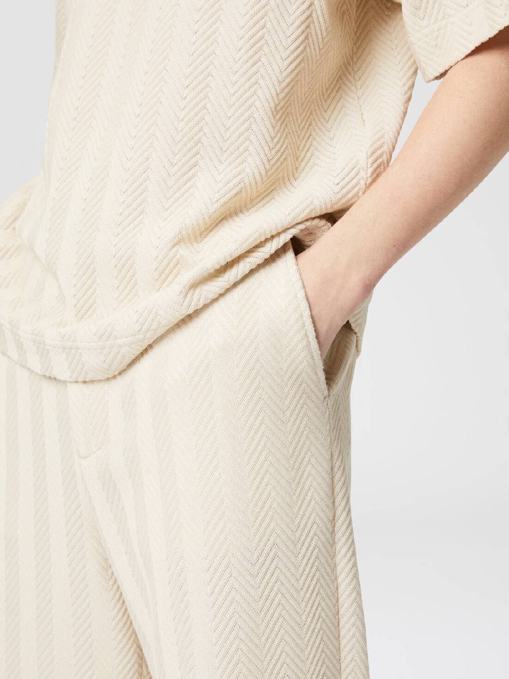 M Missoni Pantaloni classici in cotone e viscosa zig zag Consegna Veloce