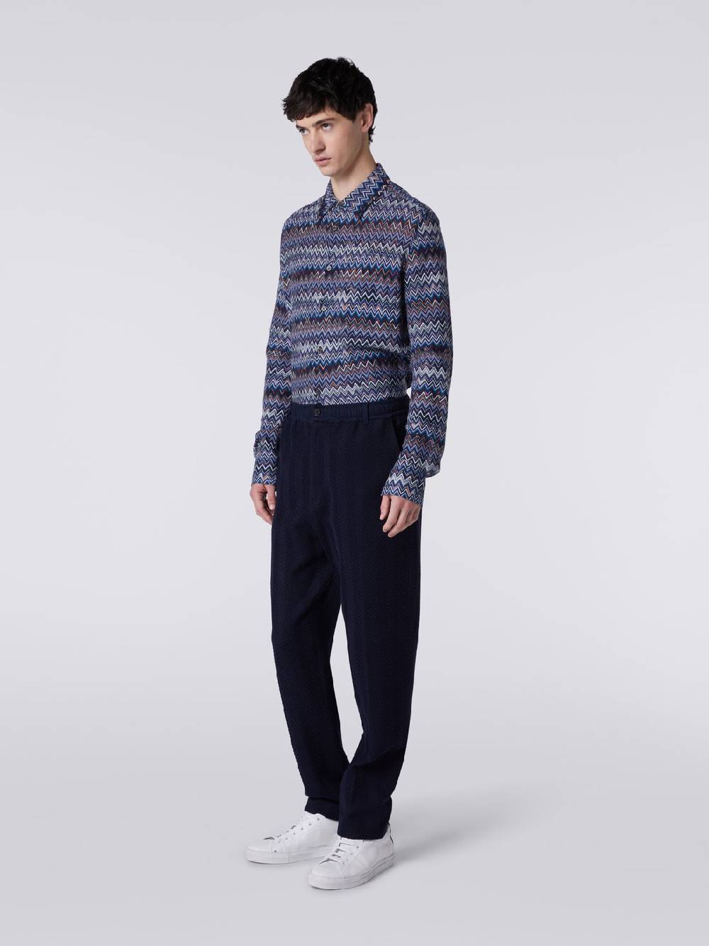 M Missoni Pantaloni classici in cotone e viscosa zig zag Vendite stagionali