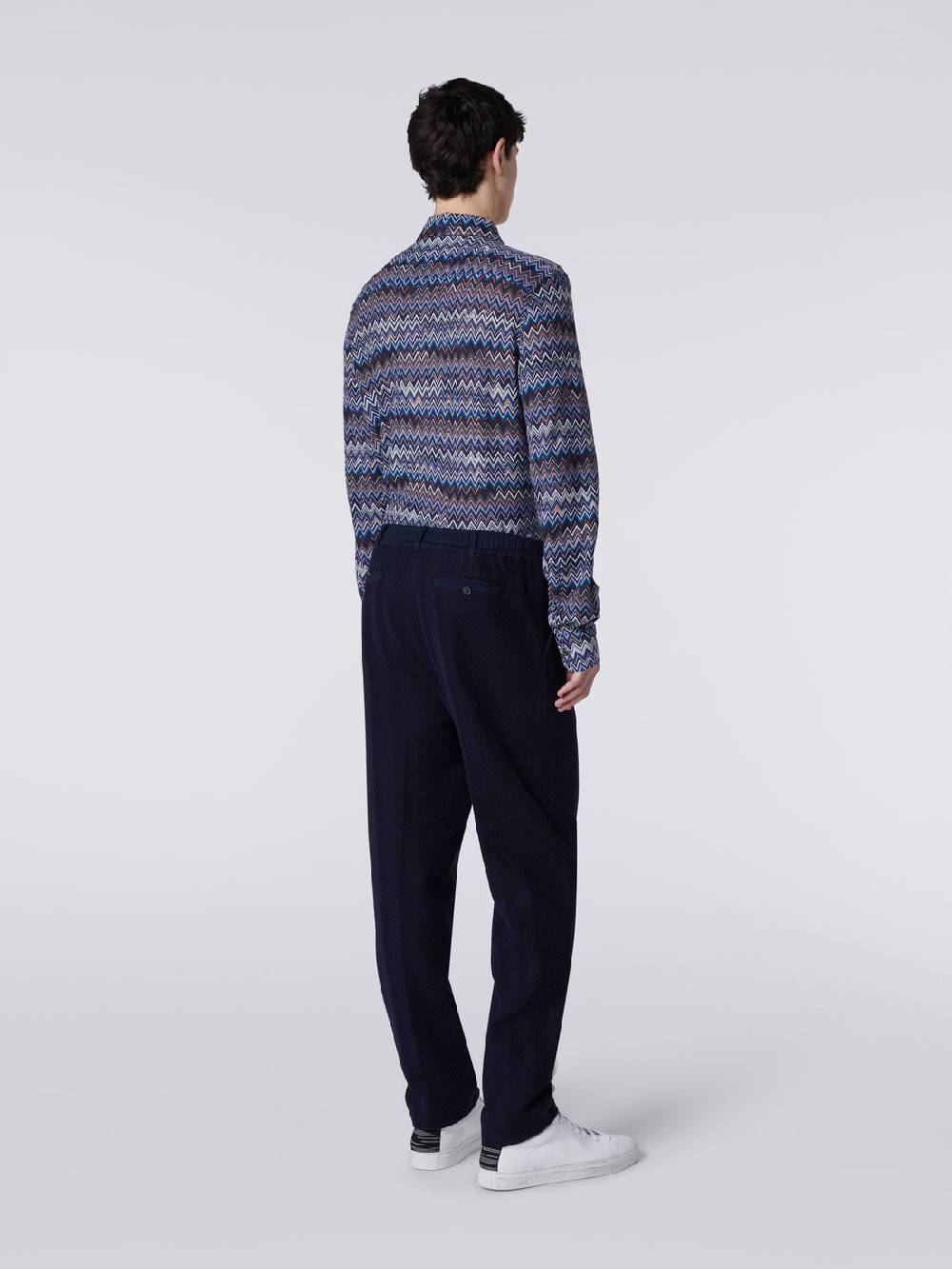 M Missoni Pantaloni classici in cotone e viscosa zig zag Vendite stagionali