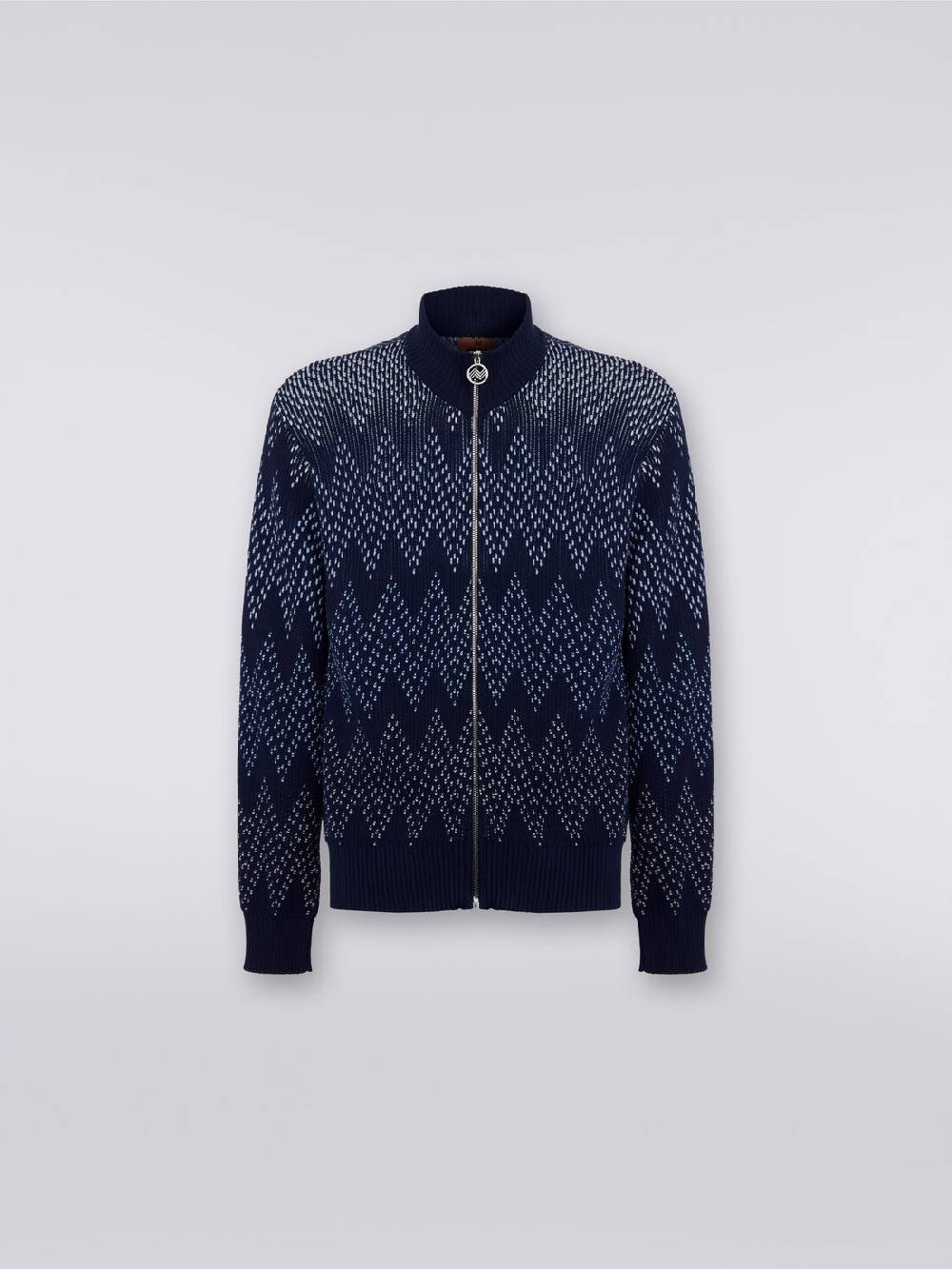 M Missoni Giacca in cotone chevron con zip