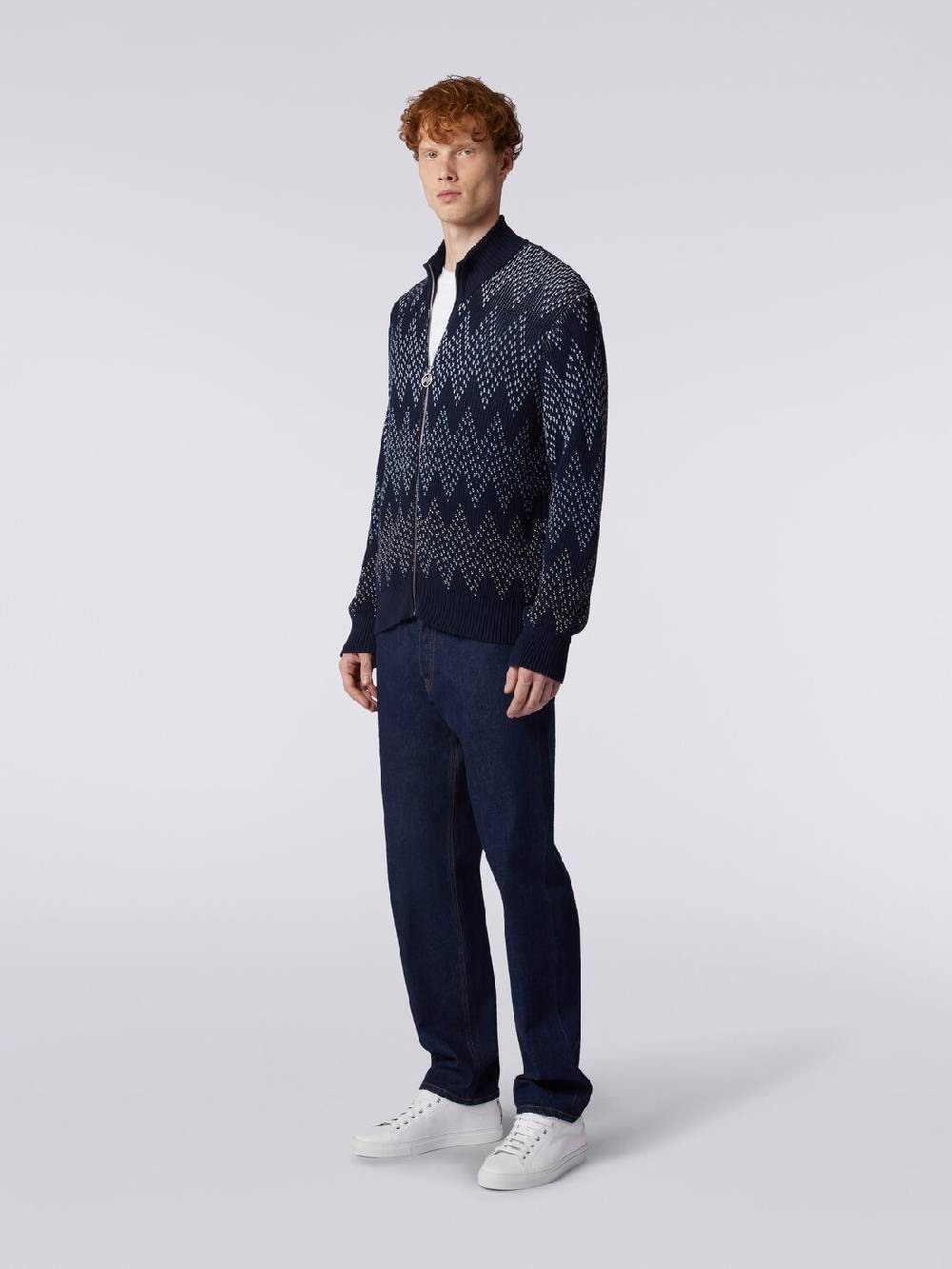 M Missoni Giacca in cotone chevron con zip Shopping Online