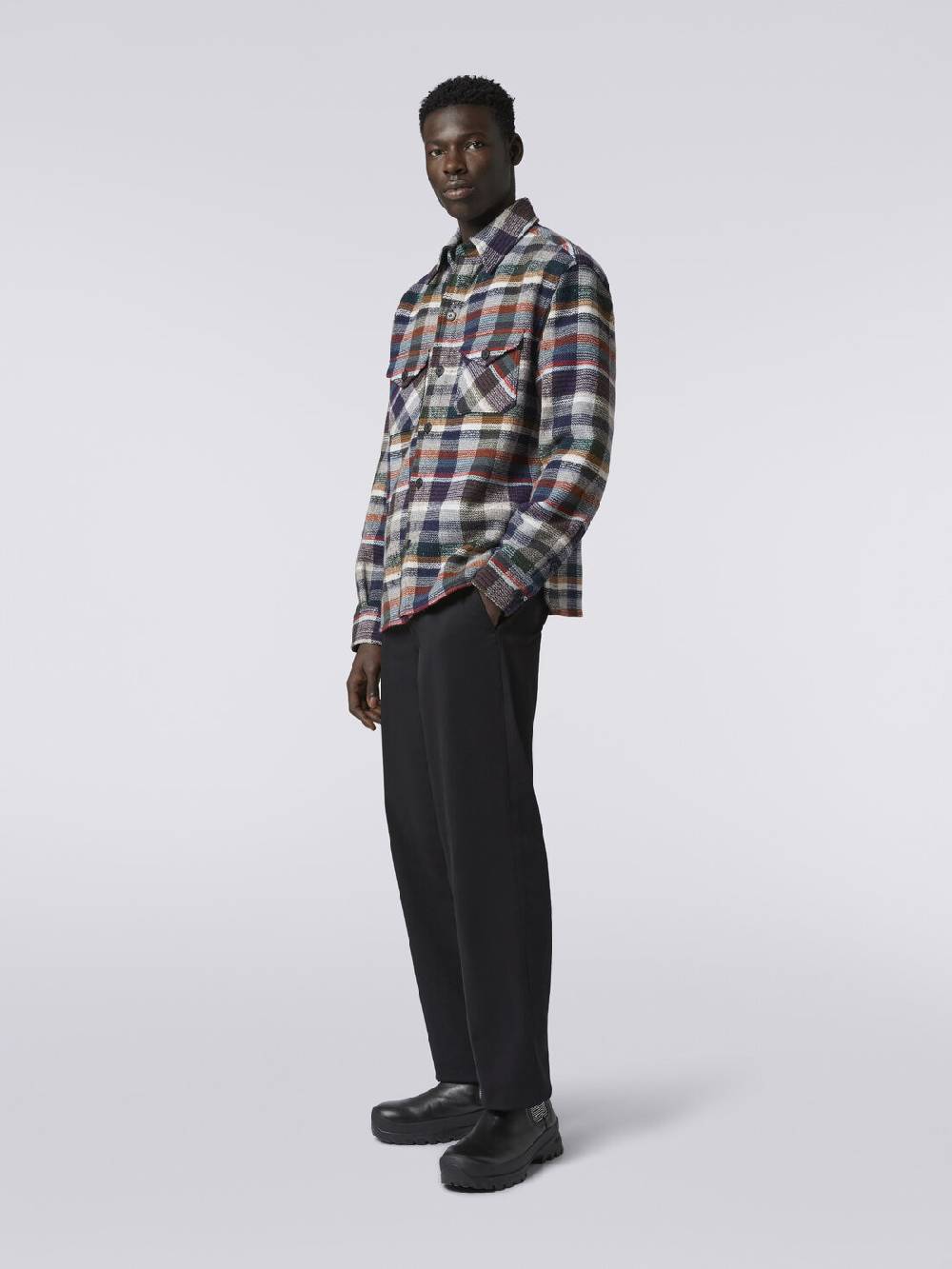 M Missoni Overshirt in lana e cachemire a quadri Affare Del Giorno