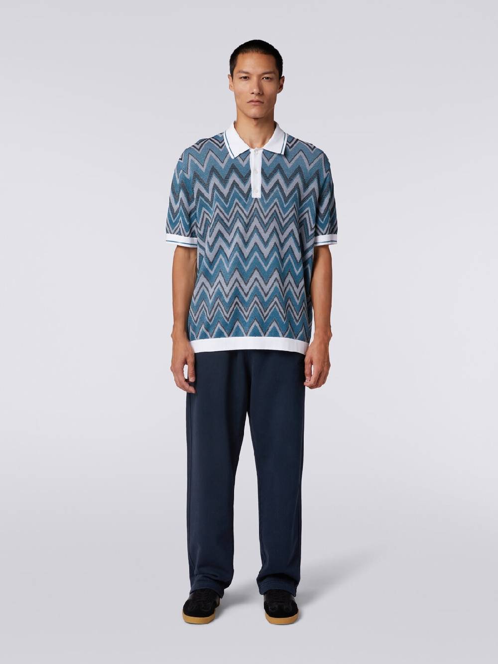 M Missoni Pantaloni in felpa di cotone con logo