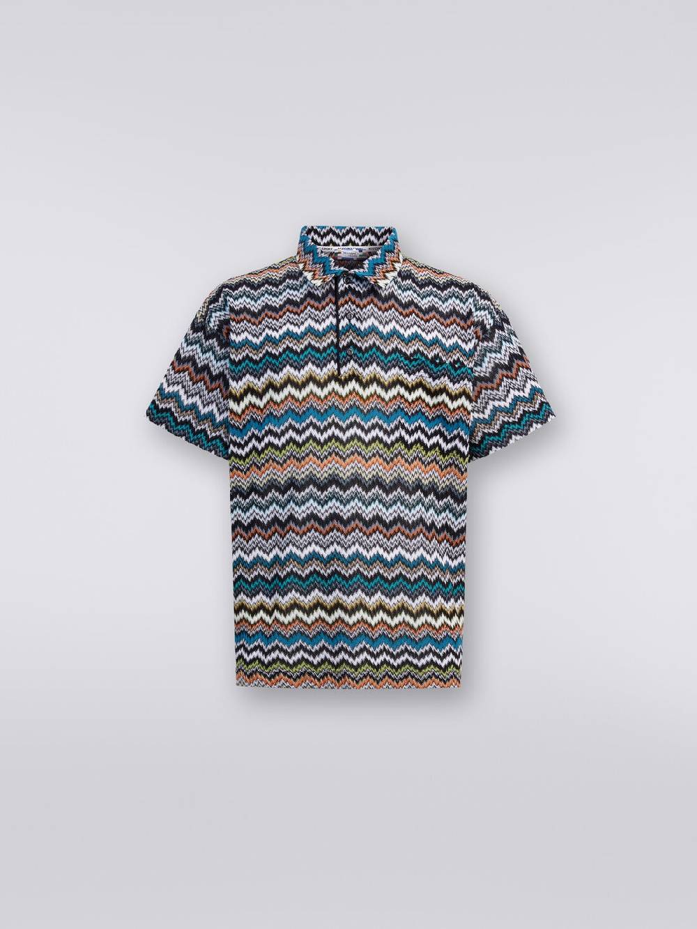 M Missoni Polo in maglia di viscosa e cotone zig zag Economico