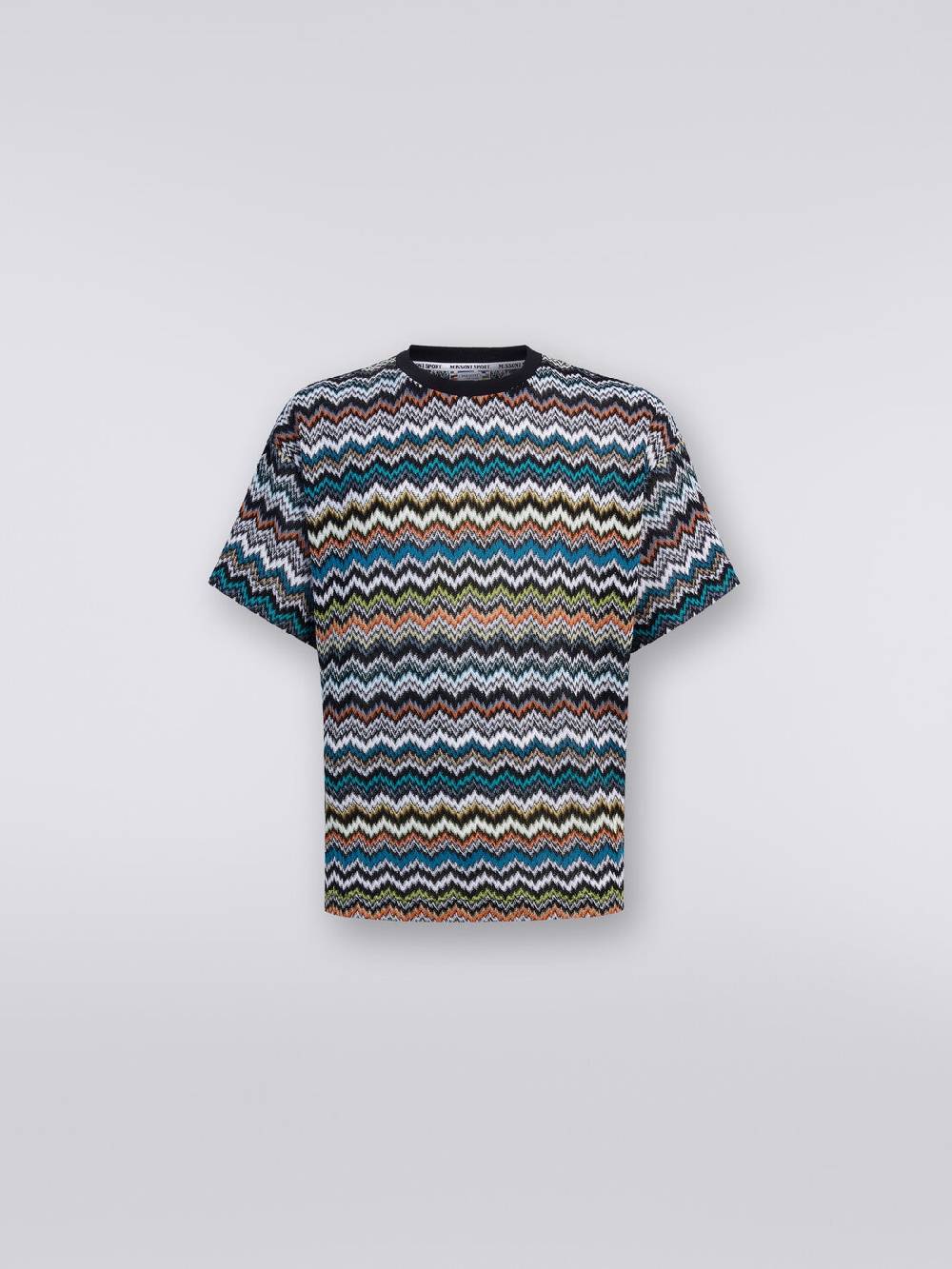 M Missoni T-shirt girocollo in maglia di cotone zig zag Online