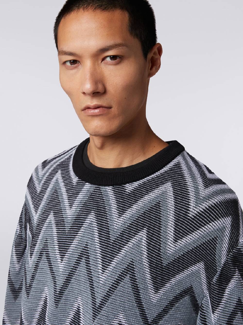 M Missoni Pullover girocollo in cotone zig zag Outlet