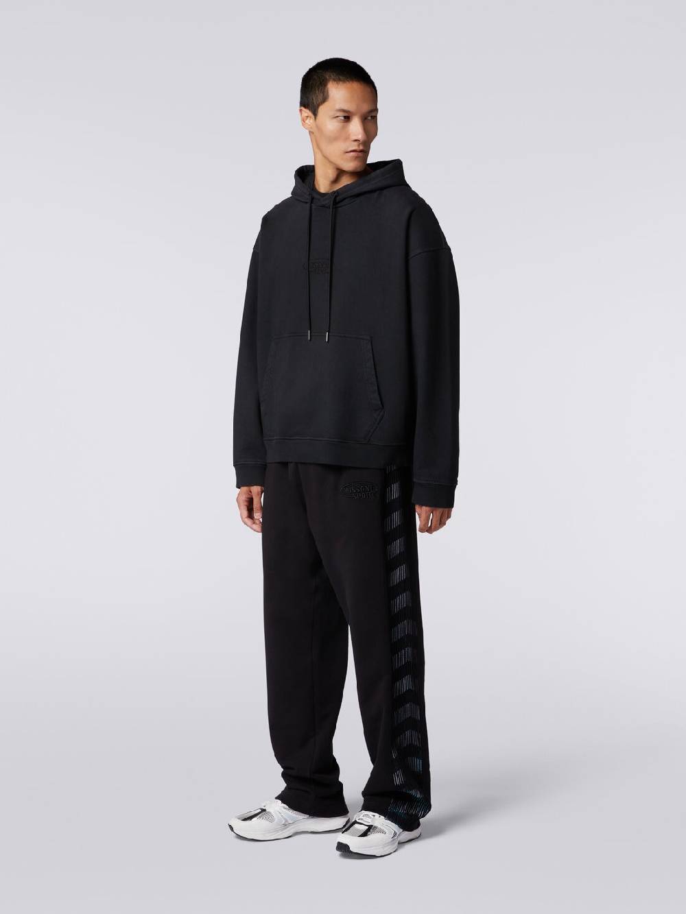 M Missoni Felpa in cotone con cappuccio e logo Saldi