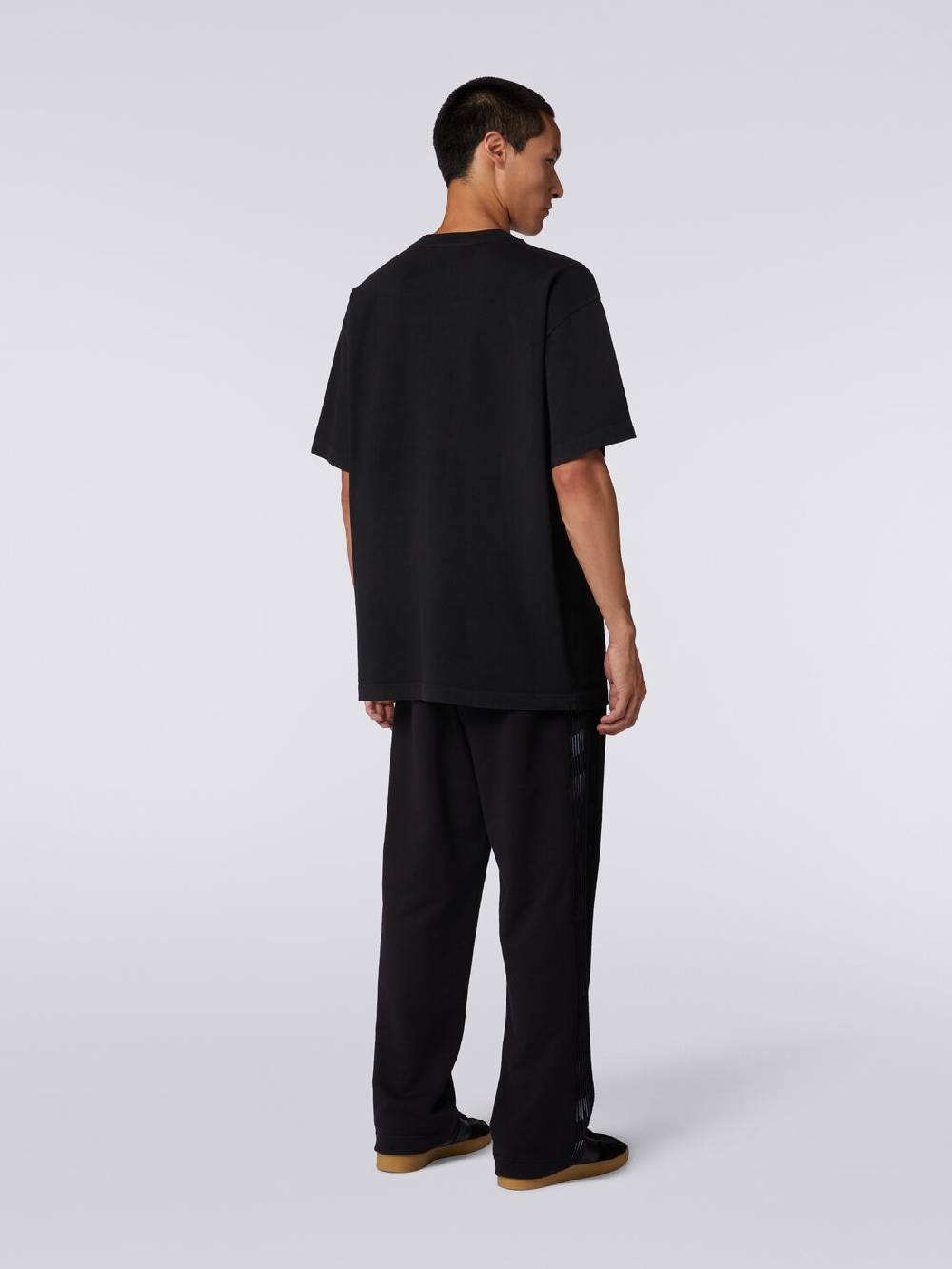 M Missoni Pantaloni in felpa con logo e bande laterali in maglia Offerte