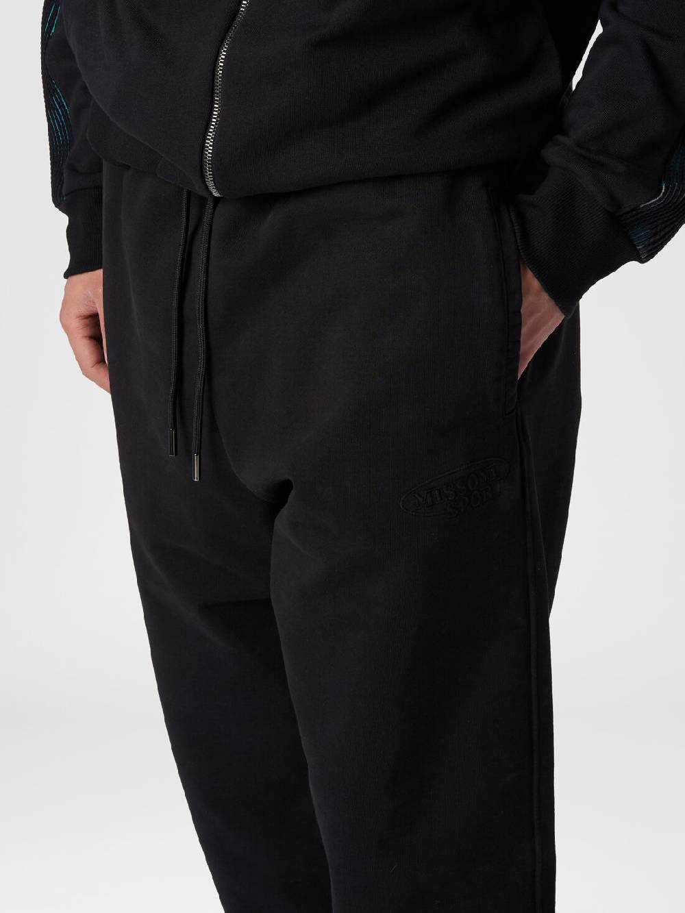 M Missoni Pantaloni in felpa di cotone con logo Vendita Calda