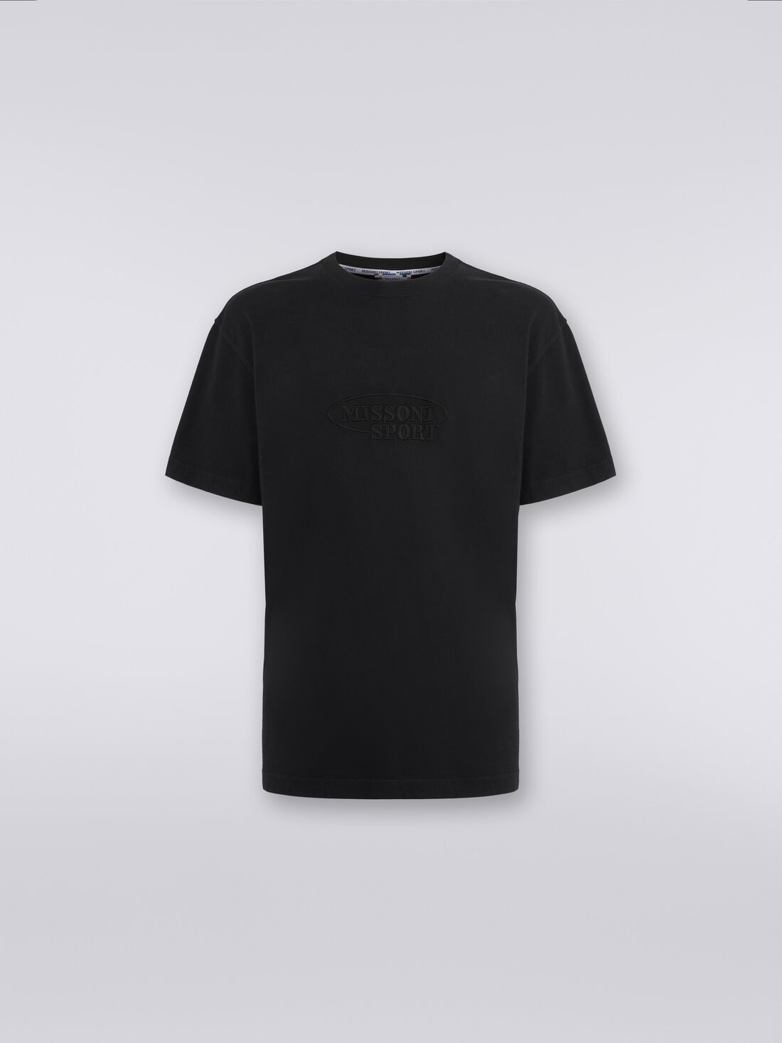 M Missoni T-shirt girocollo in cotone con logo Vendita Economica