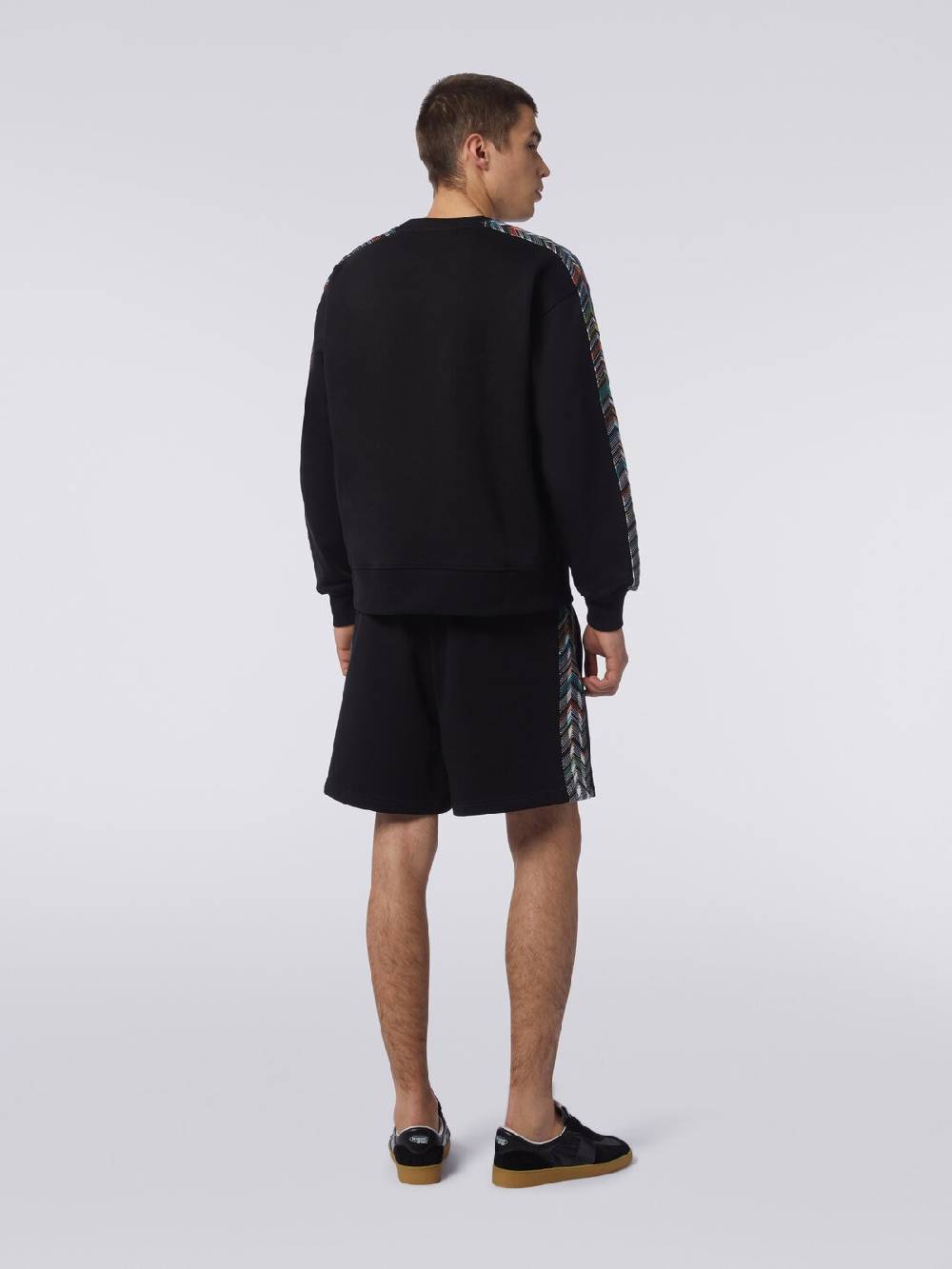 M Missoni Shorts in felpa con logo e bande laterali in maglia Saldi Di Fabbrica