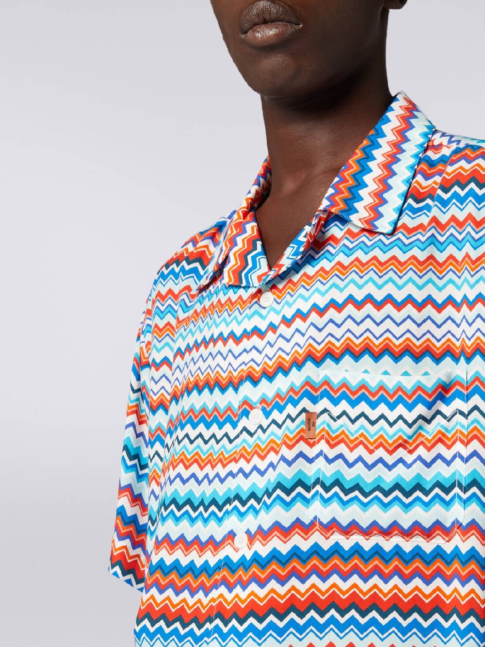 M Missoni Camicia a maniche corte modello bowling in viscosa zig zag Negozio