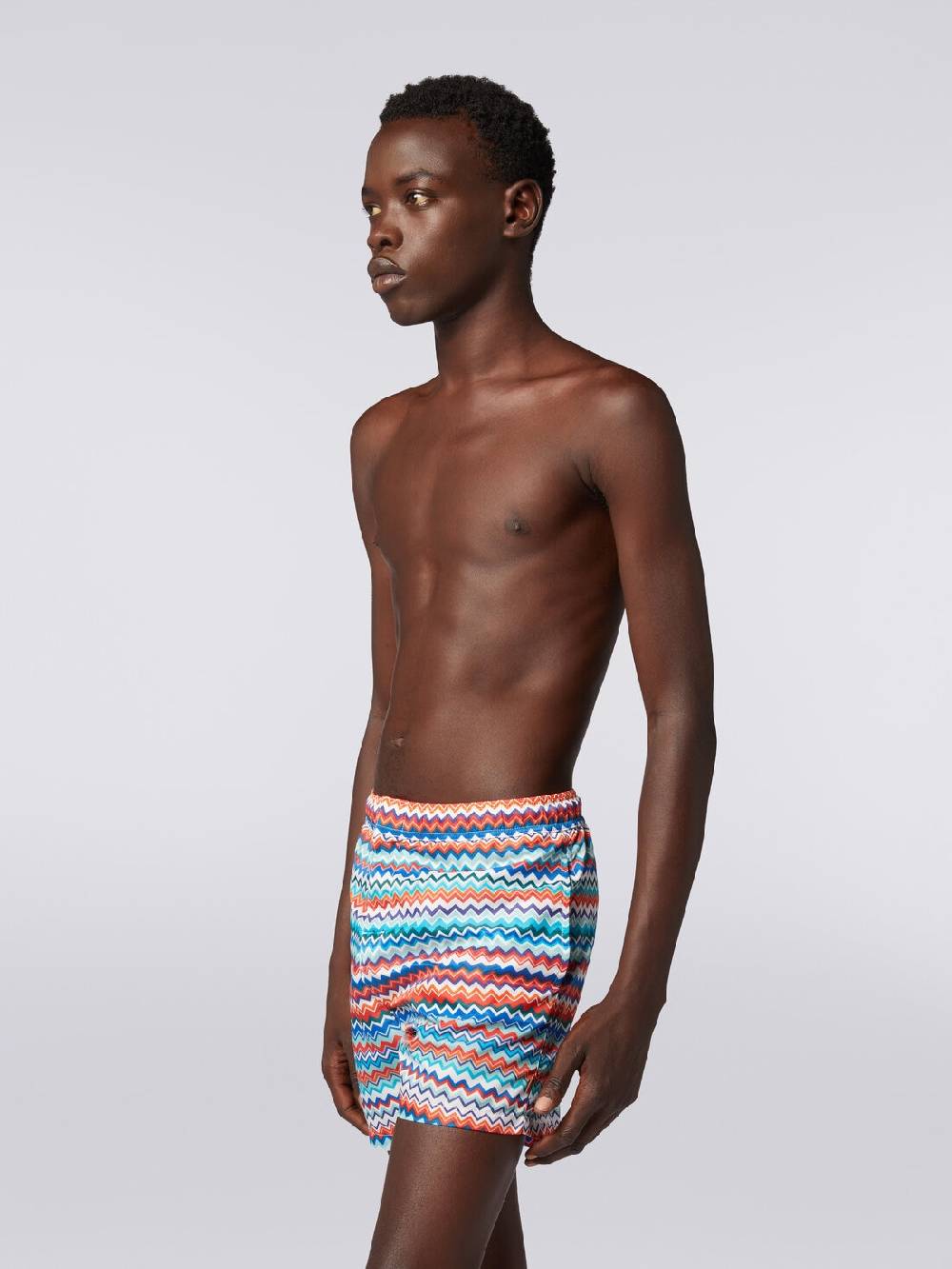 M Missoni Boxer mare in nylon stampa zig zag In Saldo