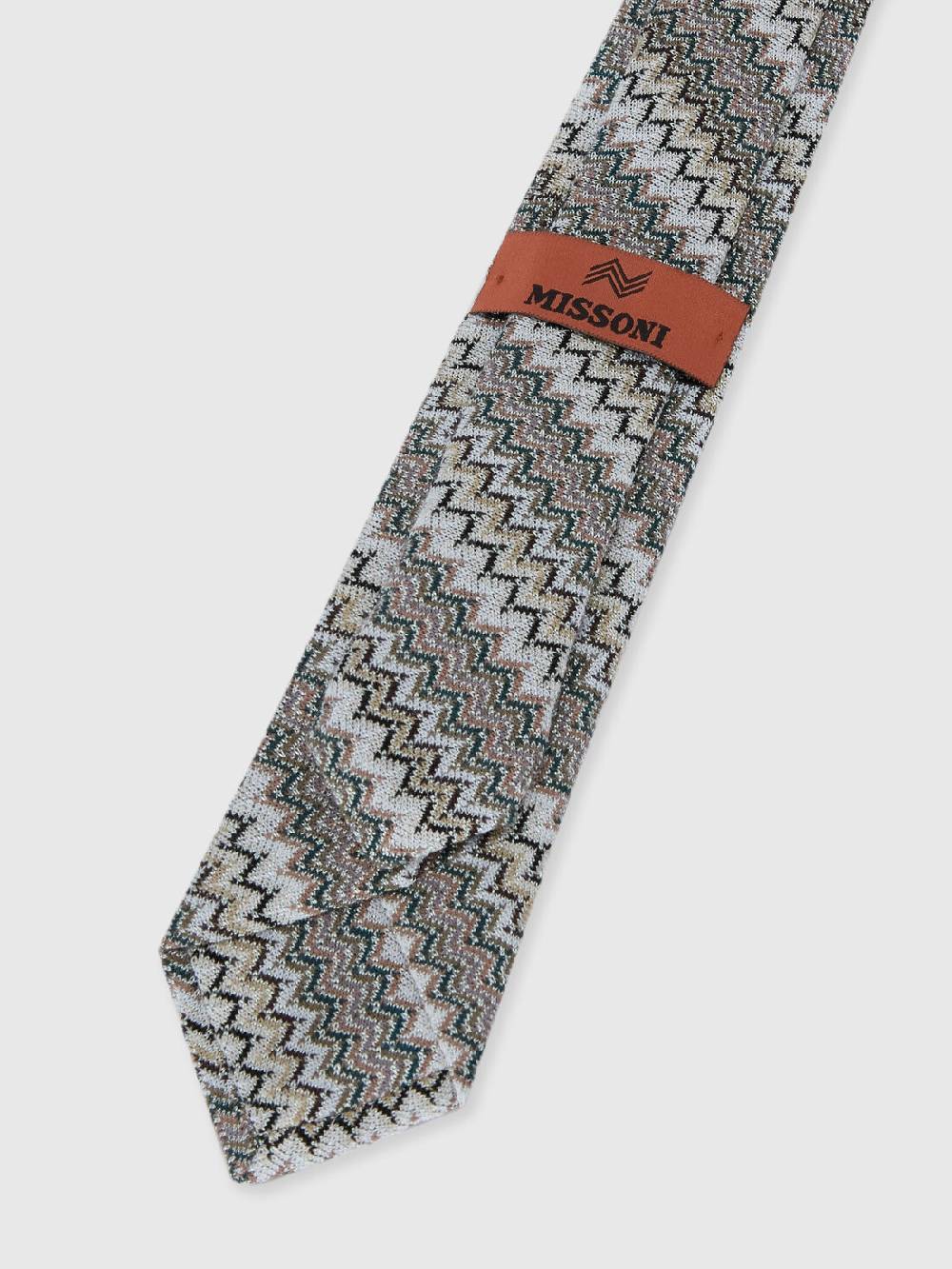 M Missoni Cravatta in viscosa e cotone zig zag 2025