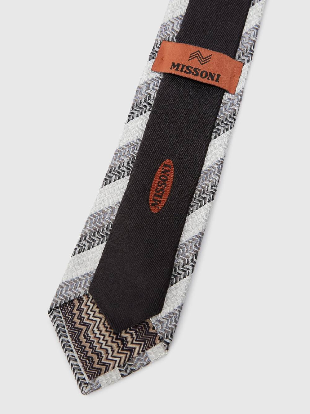 M Missoni Cravatta in seta con motivo chevron Italia