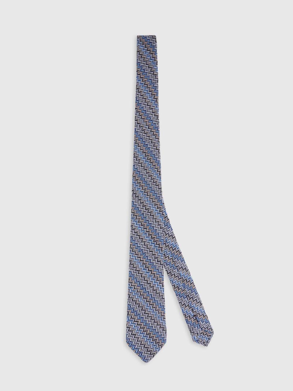 M Missoni Cravatta in viscosa e cotone zig zag Nuovo