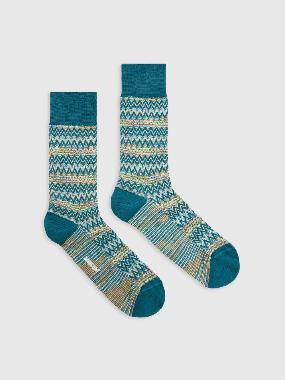 M Missoni Calzini corti in misto cotone chevron Promozione
