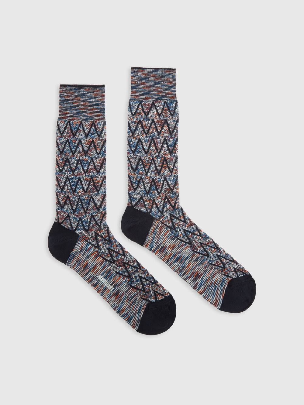M Missoni Calzini corti in misto cotone zig zag Soddisfazione Garantita