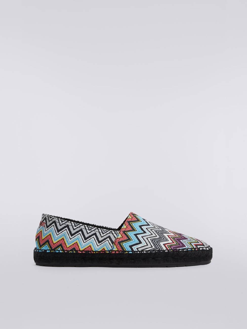 M Missoni Espadrilles flat in canvas stampato con scritta logo Presa