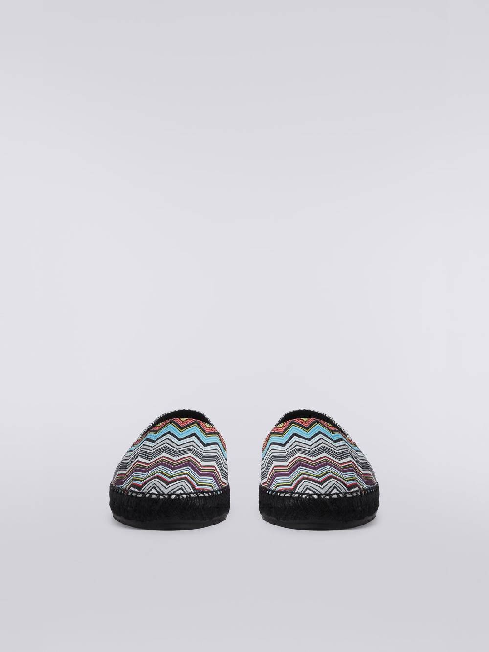 M Missoni Espadrilles flat in canvas stampato con scritta logo Presa