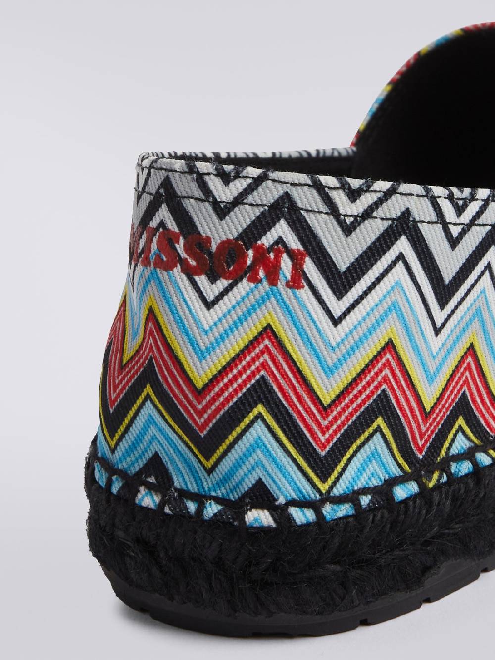 M Missoni Espadrilles flat in canvas stampato con scritta logo Presa