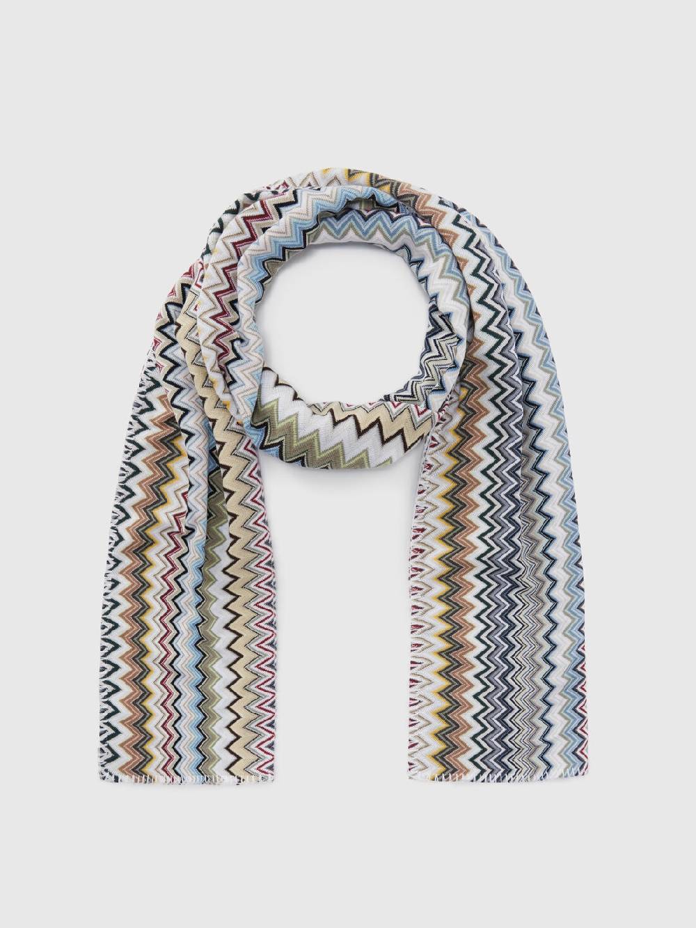 M Missoni Sciarpa in maglia di cotone chevron In Vendita
