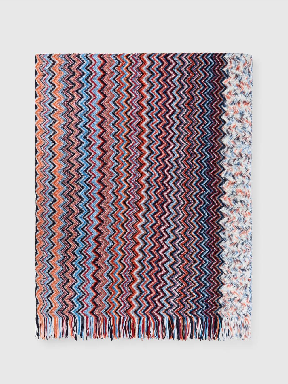M Missoni Sciarpa in cotone chevron con frange Hotsell