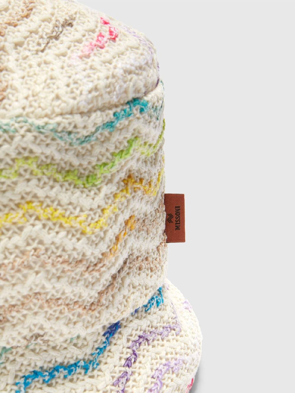 M Missoni Bucket hat in maglia di misto cotone chevron Nuova