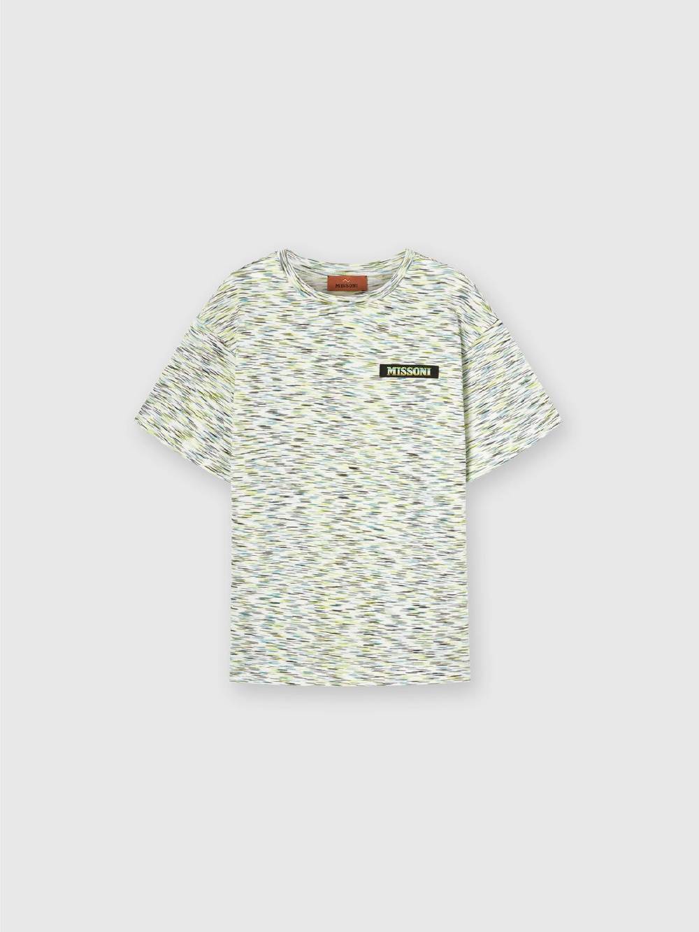 M Missoni T-shirt in cotone fiammato con scritta logo 2025
