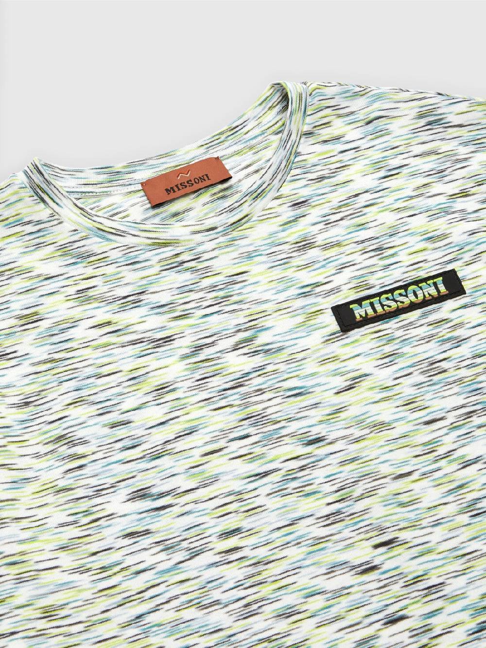 M Missoni T-shirt in cotone fiammato con scritta logo 2025