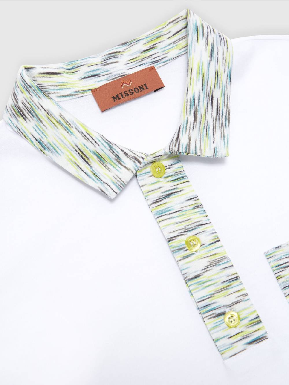 M Missoni Polo a maniche corte in cotone con inserti fiammati Italy